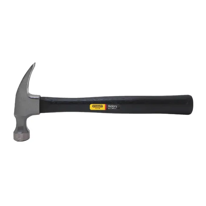 STANLEY 51-716 16 oz. Head Weight, 12-3/4" Overall Length, Hickory Handle Material Claw and Ripping Hammer Clearance