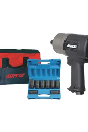 Seasonal Sale AIRCAT 1770-XLK 3/4" Drive Size, 1,400 ft./lbs. Torque Ft_Lbs., 6,500 RPM No-Load Speed Pneumatic Impact Wrench