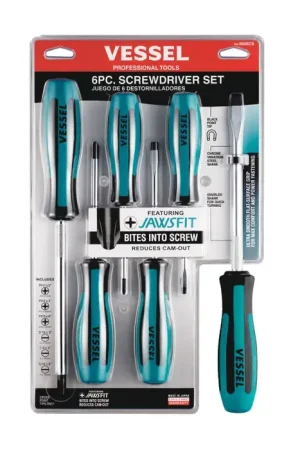 VESSEL 9006CS Phillips & Slotted Tip Type, 6 No. of Pieces in Set Screwdriver Style Set Best Price