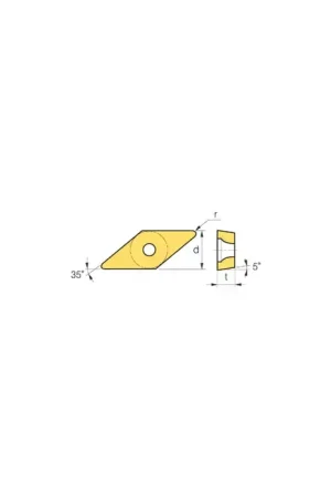 Bargain KORLOY 1-02-025707 - VBMT331-HMP NC3120, 35° Diamond, Indexable Carbide Turning / Boring Insert