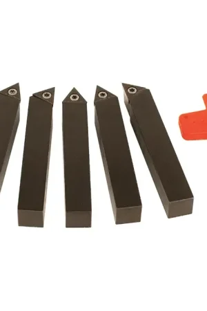 TERRA CARBIDE - 5 Piece External Turning Set with Inserts / Accepts TCMT3(2.5)_ Inserts / 3/4" Shank Markdown