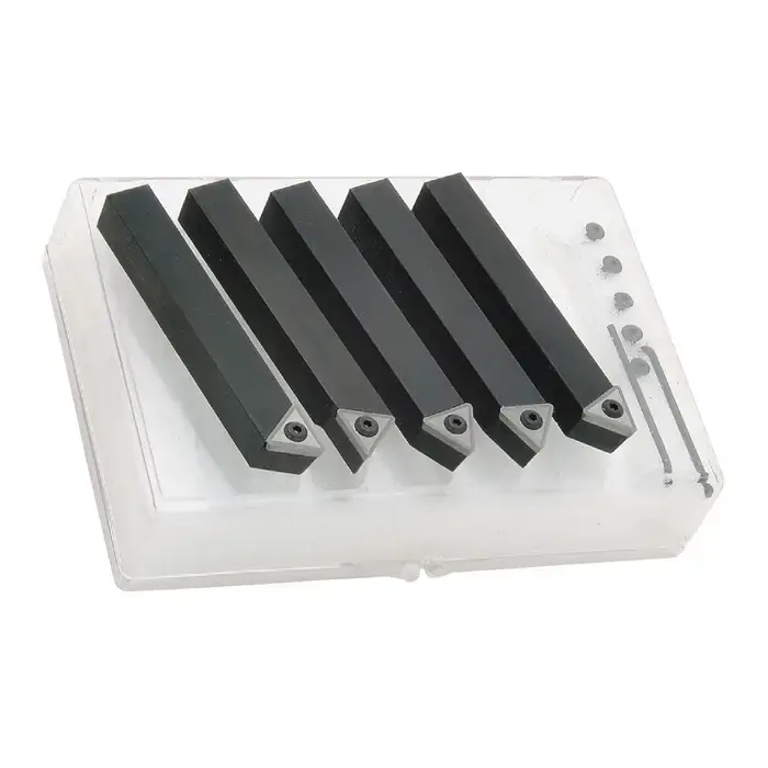 TTC PRODUCTION - 5 Piece External Turning Set with Inserts / Accepts TCMT3(2.5)_ Inserts / 1/2" Shank Low Price