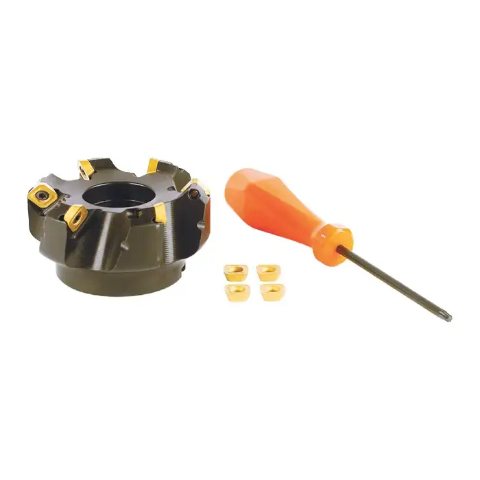 Best Seller AKUMA 09.03.00706 - 5.000" - 45 Degree Indexable Face Mill Set with Inserts, Right Hand