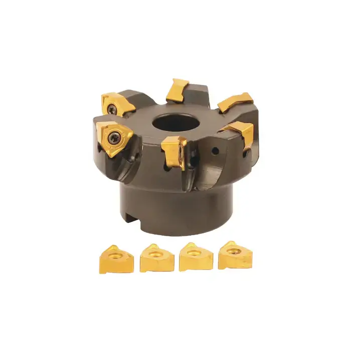 AKUMA 09.06.00767 - 4.000" - 90 Degree Square Shouldering Indexable Face Mill Set with Inserts, Right Hand Clearance
