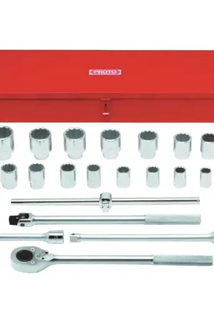 New Release PROTO J55102 3/4" Drive Size, 12 No. of Points, Standard Socket Type Combination Socket Set
