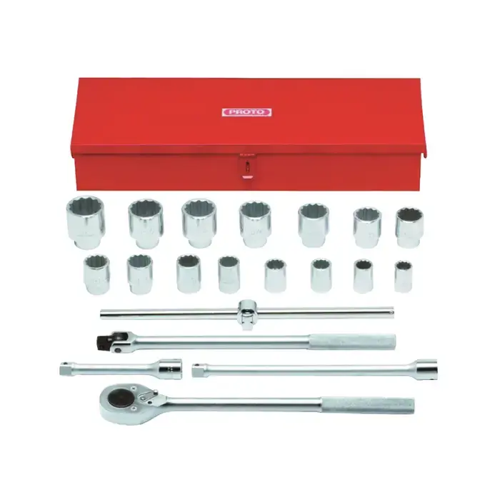 New Release PROTO J55102 3/4" Drive Size, 12 No. of Points, Standard Socket Type Combination Socket Set