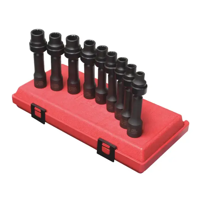 Hassle-Free Returns SUNEX 2695 1/2" Drive Size, 12 No. of Points, 9 No. of Pieces in Set Socket Set