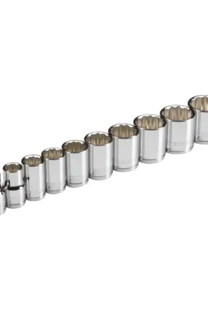 TEKTON 1203 3/8" Drive Size, 12 No. of Points, 9 No. of Pieces in Set Socket Set Mega Sale