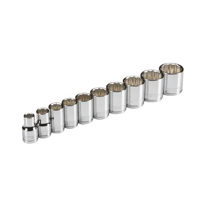 TEKTON 1203 3/8" Drive Size, 12 No. of Points, 9 No. of Pieces in Set Socket Set Mega Sale