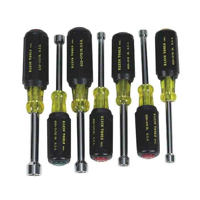Direct From Factory KLEIN 631 3/16" - 1/2" Size, 3" Shank Length, Cushion Grip Handle Type Nutdriver