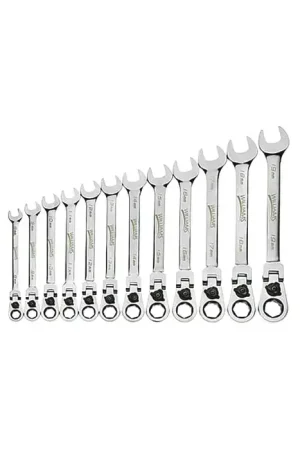 WILLIAMS 1224RCF 3/4" Size, 12 No. of Points, 10" Overall Length Flex Head Reversible Ratcheting Combination Wrench Weekend Sale