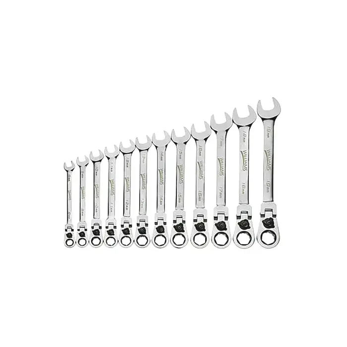 WILLIAMS 1224RCF 3/4" Size, 12 No. of Points, 10" Overall Length Flex Head Reversible Ratcheting Combination Wrench Weekend Sale