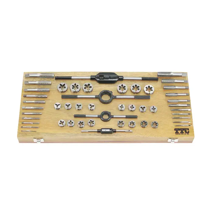 Holiday Sale TTC 6 to 3/4" Range, High Speed Steel 49 Pieces, QRX-49L.H. Hand Tap & Die Set