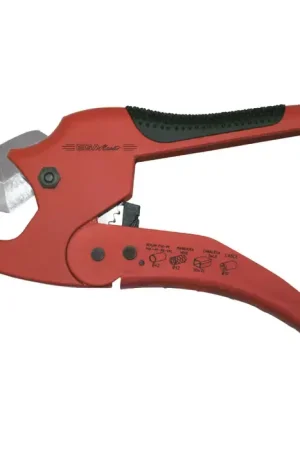 Today Only EGA MASTER 63205 Pipe & Hose Cutter Type, PE, PP, PB, VPE, PVDF, PEX, Multilayer, PVC, Rigid PVC Pipe, Kevlar Cuts Material Type, 1-5/8" Maximum Pipe Capacity Cutting Pipe Tool