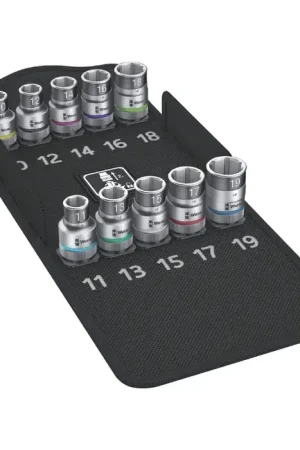 WERA 05004203001 1/2" Drive Size, 6 No. of Points, Standard Socket Type Combination Socket Set Luxury