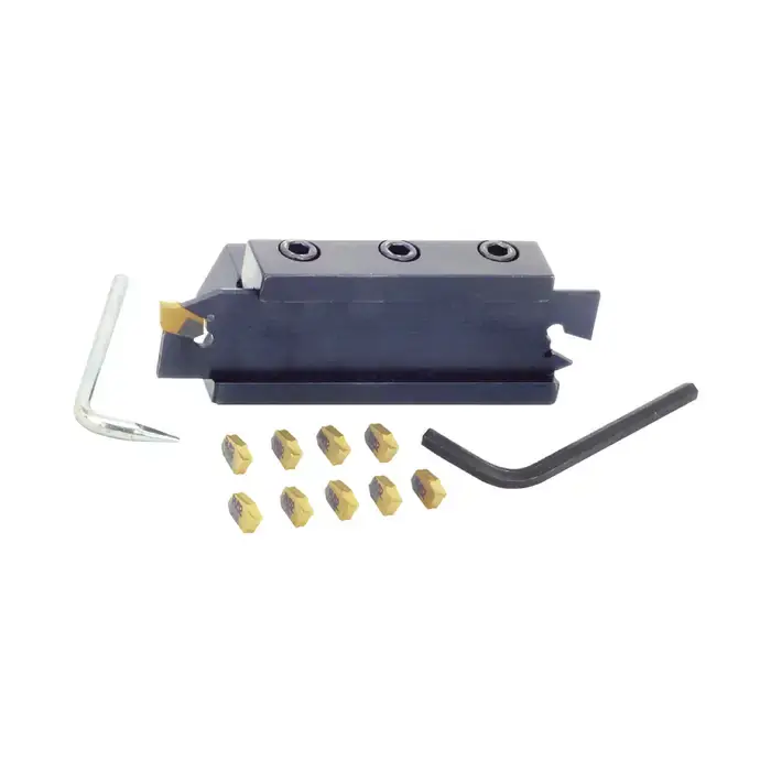 Today Only TTC PRODUCTION NCO-8 - GTN 3 Cut-Off / Parting Set with Blade, Block and Inserts, 0.120" Cutting Width, 7/8" X 1", Blade Height 1.26" (32mm)
