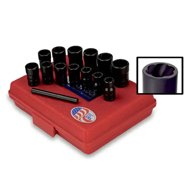 Ken-Tool 30106 Twist Socket Set With Punch 13 Pcs Sockets With Plastic Case New Arrival
