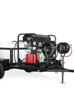 Mi-T-M HS-3505-1MGH-U - 3500 PSI Gasoline Hot Water Pressure Washer Trailer Package Crafted