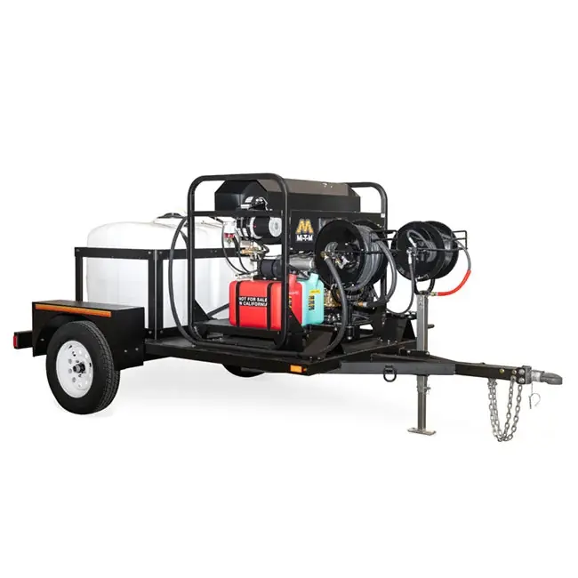 Last Chance Mi-T-M HS-3505-1MGH-T - 3500 PSI Gasoline Hot Water Pressure Washer Trailer Package