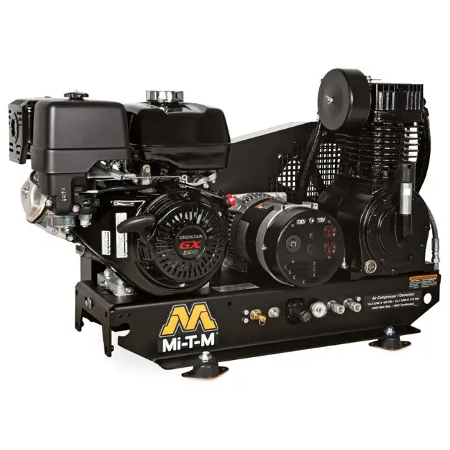 Fan Favorite Mi-T-M AG2-SH13-BE - Base-Mount Two Stage Gasoline Combination Air Compressor / Generator