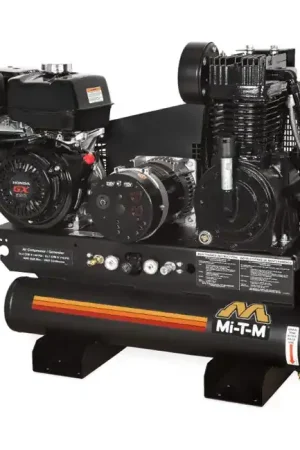 Big Sale Mi-T-M AG2-SH13-08M1E - 8-Gallon Two Stage Gasoline Combination Air Compressor / Generator